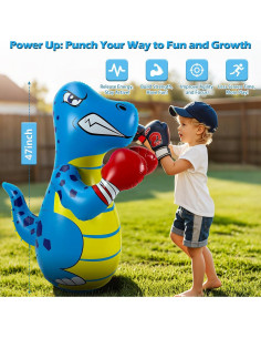 Saco de Boxeo Inflable Dinosaurio FloVogue 119 cm para Niños 2