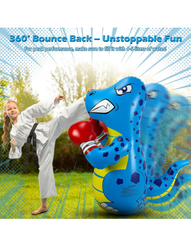 Saco de Boxeo Inflable Dinosaurio FloVogue 119 cm para Niños