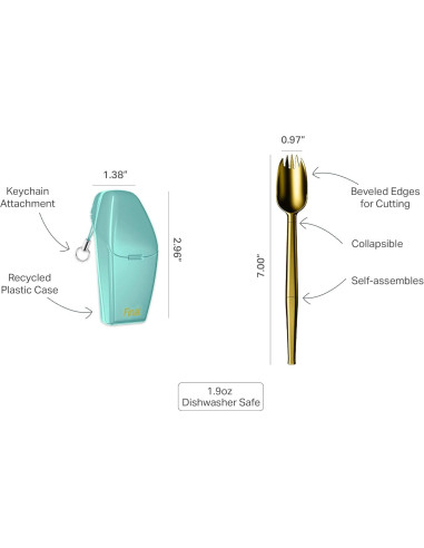 Cuchara Tenedor Plegable Final Straw de Acero Inoxidable