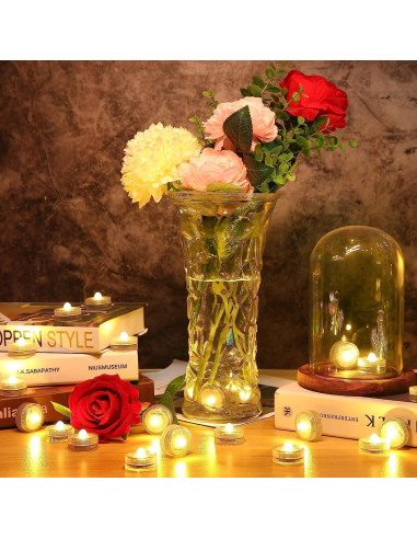 Luces LED Sumergibles HL 12pcs Blancas Cálidas a Prueba de Agua