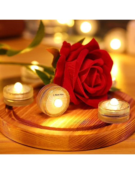 Luces LED Sumergibles HL 12pcs Blancas Cálidas a Prueba de Agua