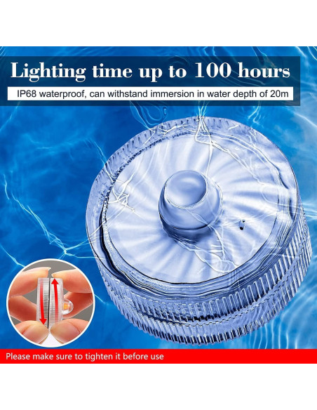 Luces LED Sumergibles HL 12pcs Blancas Cálidas a Prueba de Agua