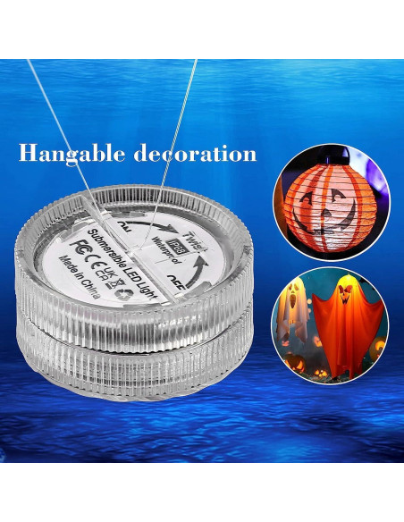 Luces LED Sumergibles HL 12pcs Blancas Cálidas a Prueba de Agua