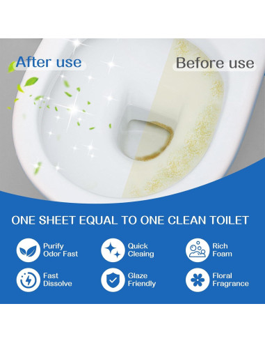 Hojas Limpiadoras de Inodoro YUCO, 60 Lavados, Aroma Peonía