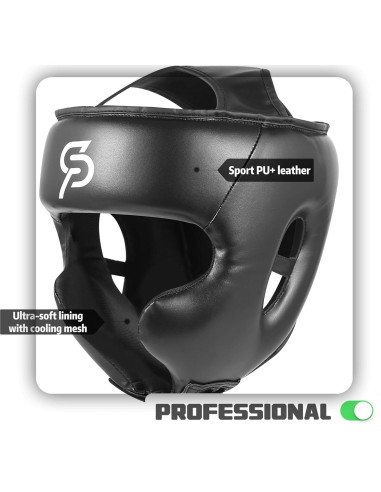 Casco de Boxeo SAEEPABUL para Adultos y Niños - Negro
