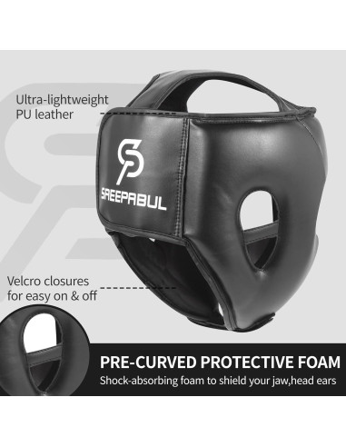 Casco de Boxeo SAEEPABUL para Adultos y Niños - Negro