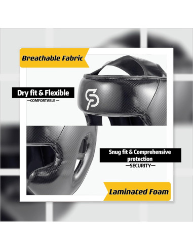 Casco de Boxeo SAEEPABUL para Adultos y Niños - Negro