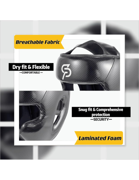 Casco de Boxeo SAEEPABUL para Adultos y Niños - Negro