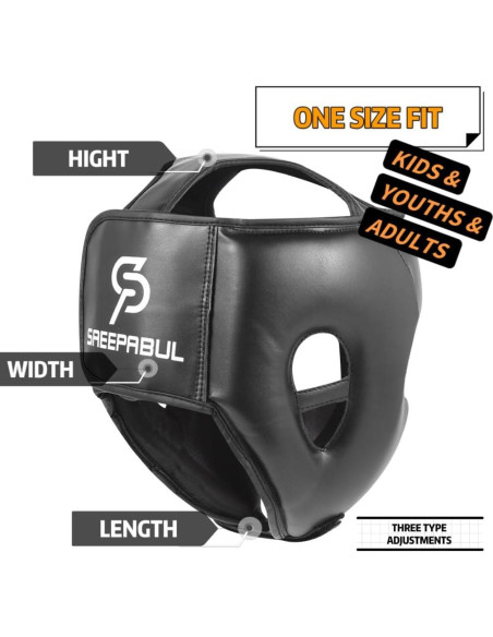 Casco de Boxeo SAEEPABUL para Adultos y Niños - Negro