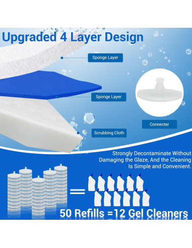 50 Recargas Desechables Limpiador Inodoro Sagry HS