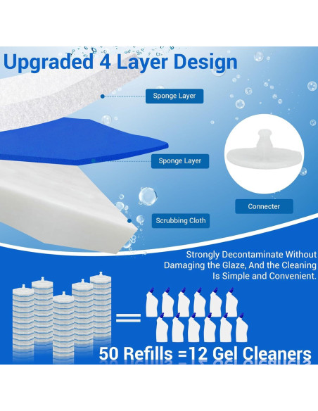 50 Recargas Desechables Limpiador Inodoro Sagry HS