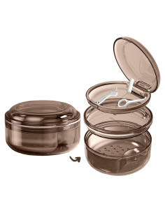 Estuche Limpiador de Dentaduras Murri&Murrdi Negro 11.2x10.9cm