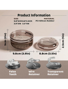 Estuche Limpiador de Dentaduras Murri&Murrdi Negro 11.2x10.9cm 2