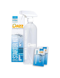 Kit de Inicio Limpiador de Ventanas DAZZ - 1 Botella + 2 Recargas