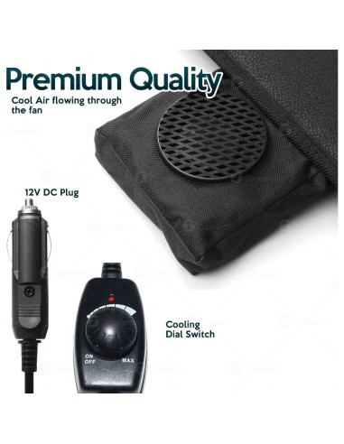 Cojín de Asiento Refrigerante Zone Tech Negro 2-Pack 12V