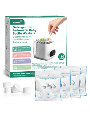 Tabletas de Detergente GROWNSY 130 PCS para Biberones