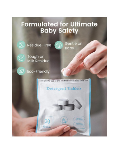 Tabletas de Detergente GROWNSY 130 PCS para Biberones