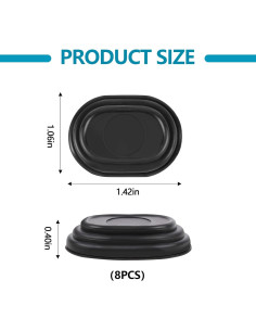 Amortiguador de Puerta de Coche Wuyaoyao 8PCS Silicona Negra 2
