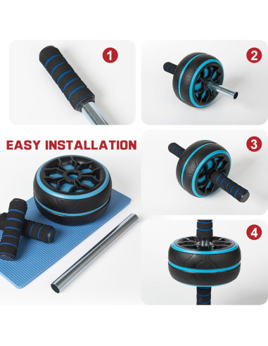 Rueda de Abdominales JHYSHAN Ancha y Silenciosa con Almohadilla