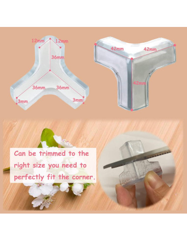 12 Protectores de Esquinas de Silicona Saicheek Transparentes