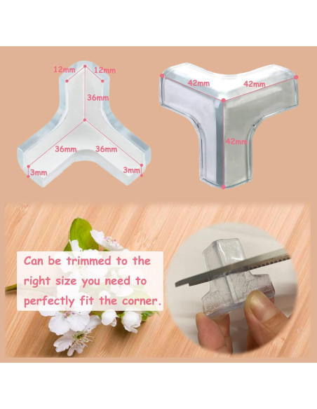12 Protectores de Esquinas de Silicona Saicheek Transparentes