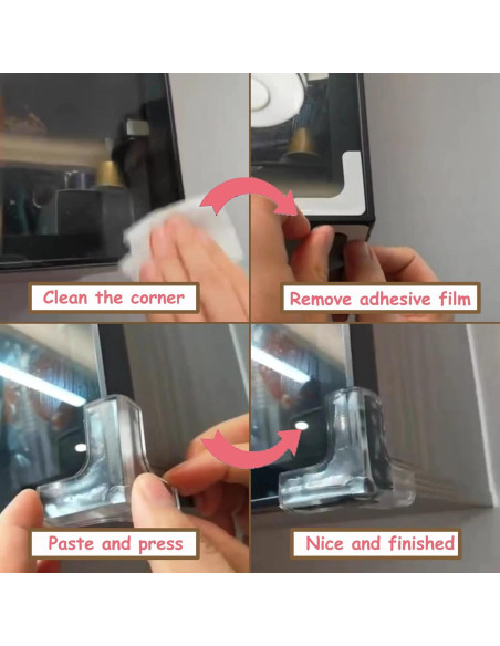 12 Protectores de Esquinas de Silicona Saicheek Transparentes