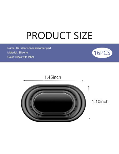 16 Amortiguadores de Puerta de Coche Leechio Silicona Negra
