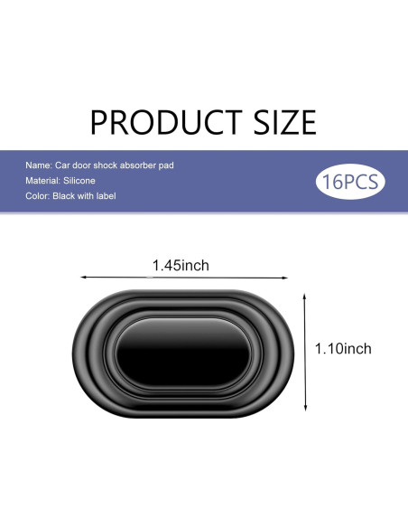 16 Amortiguadores de Puerta de Coche Leechio Silicona Negra
