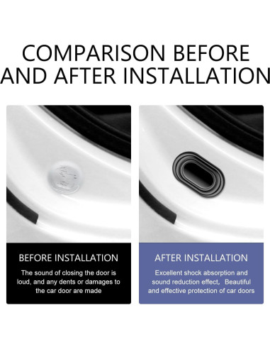 16 Amortiguadores de Puerta de Coche Leechio Silicona Negra