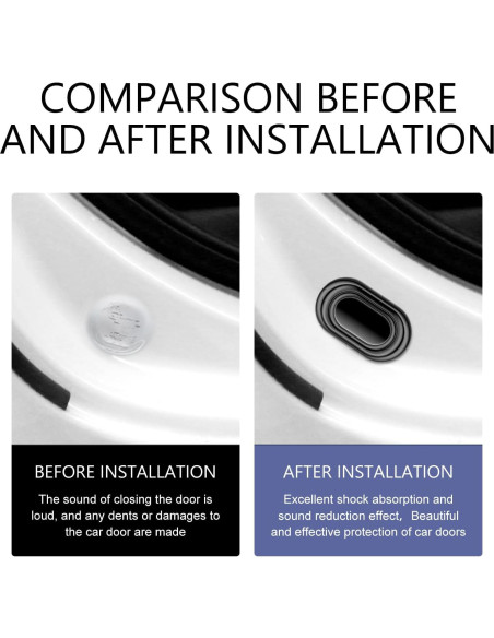 16 Amortiguadores de Puerta de Coche Leechio Silicona Negra