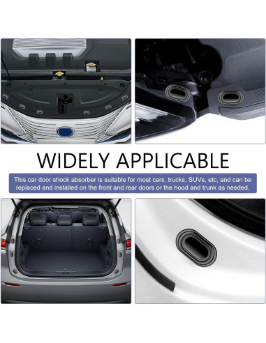 16 Amortiguadores de Puerta de Coche Leechio Silicona Negra