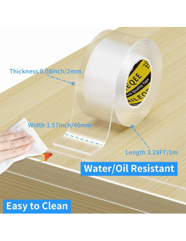 Cinta Protectora de Bordes MILEQEE 4.0cm x 1.0m Transparente