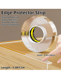 Protector de Bordes COUMENO 20mm x 1m Acrílico Transparente 2