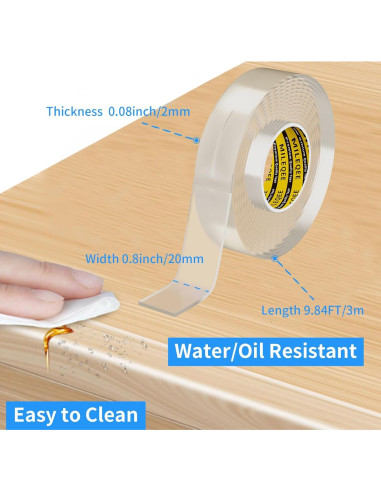 Cinta Protectora de Bordes MILEQEE 2cm x 3m Transparente