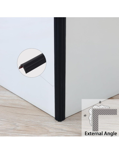 Protectores de Esquinas Coengwui 5m x 4cm Negro PVC