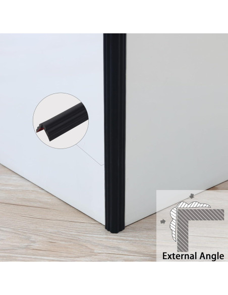 Protectores de Esquinas Coengwui 5m x 4cm Negro PVC