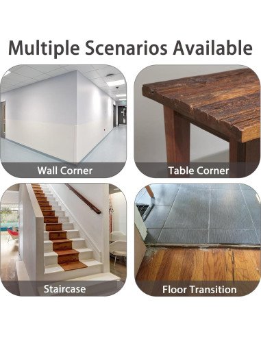 Protectores de Esquinas Coengwui 5m x 4cm Negro PVC