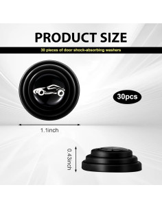 Pack de 30 Amortiguadores de Puerta AWGUKA - Silicona Negra 2