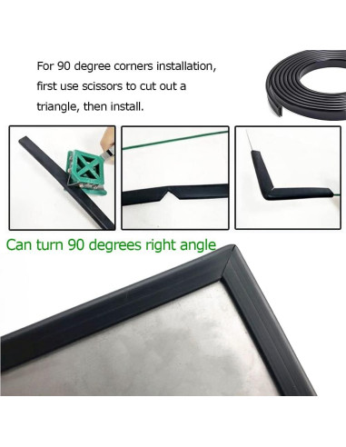 Bisel de Goma Negro Tintvent 5 pies PVC Protector de Bordes