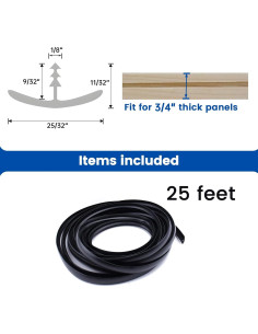 T-Moldura Plástica Muzata 3/4" x 7.62m para Mesas y Arcade 2
