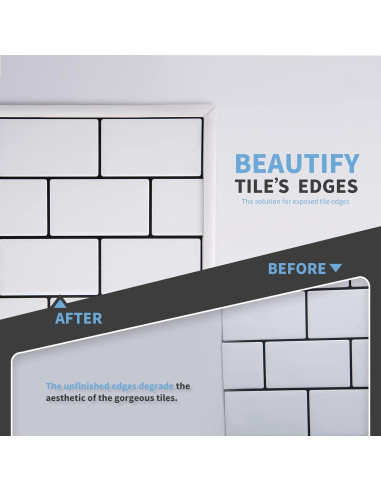 Moldura de Vinilo Flexible Autoadhesiva Art3d 3m Blanco