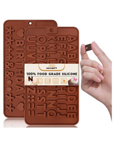 Moldes de Letras HKNMTT de Silicona Mini 2PCS Antiadherentes