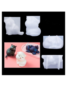 Molde de Silicona para Gato iSuperb - 4 Piezas DIY Joyería