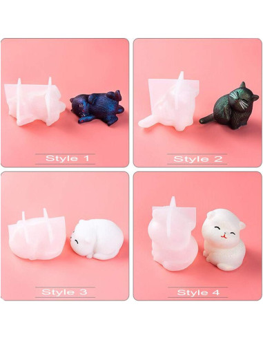 Molde de Silicona para Gato iSuperb - 4 Piezas DIY Joyería