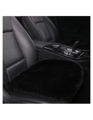 Cojín de Asiento de Piel de Oveja LLB 48.8x48.8cm Negro