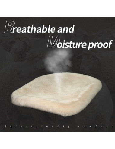 Cojín de Asiento de Piel de Oveja LLB 48.8x48.8cm Negro