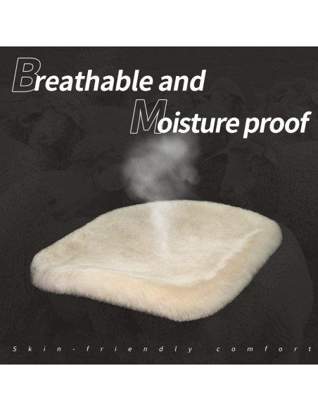 Cojín de Asiento de Piel de Oveja LLB 48.8x48.8cm Negro