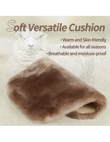 Cojín de Asiento de Piel de Oveja LLB 48.8x48.8cm Negro