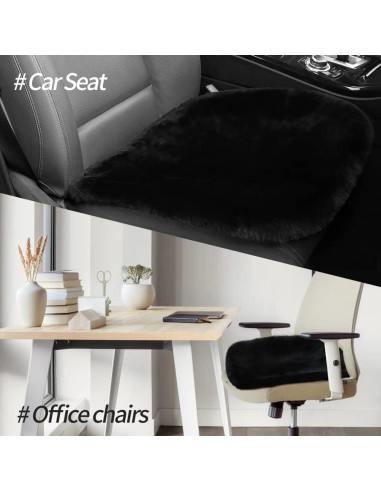 Cojín de Asiento de Piel de Oveja LLB 48.8x48.8cm Negro