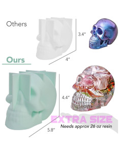 Molde de Silicona Calavera 3D FaitmainX 14x9.1x10.9cm 2